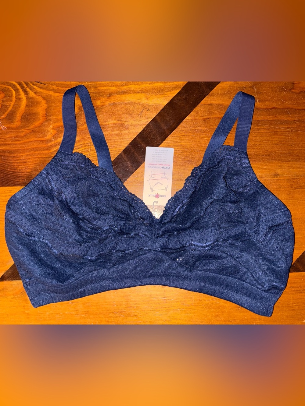 Cosabella Dolce Curvy Wire-Free Bralette in Navy Blue Size Medium (34DD/F)
